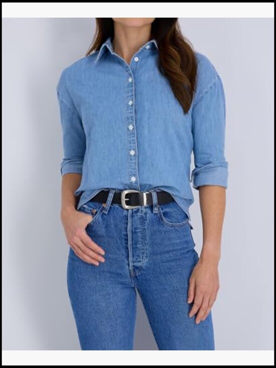 Reversible Leather and PU Belt with Western Buckle, Adjustable Fit main image 5